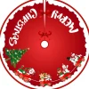 BTH Kerstboomstandaarden^Kerstboomrok Kerstkleed Kerstboomkleed Kerstversiering Kerstdecoratie Kleed Kerst Decoratie Merry Christmas Rood - 90Cm Rood, Merry Christmas