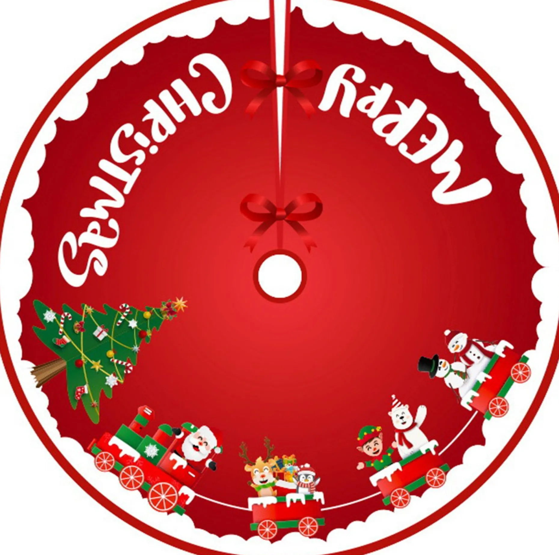BTH Kerstboomstandaarden^Kerstboomrok Kerstkleed Kerstboomkleed Kerstversiering Kerstdecoratie Kleed Kerst Decoratie Merry Christmas Rood - 90Cm Rood, Merry Christmas