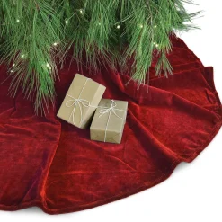 Unique Living Kerstboomstandaarden^Kerstboomrok Velvet - D120 Cm - Polyester - Kerstboomkleed