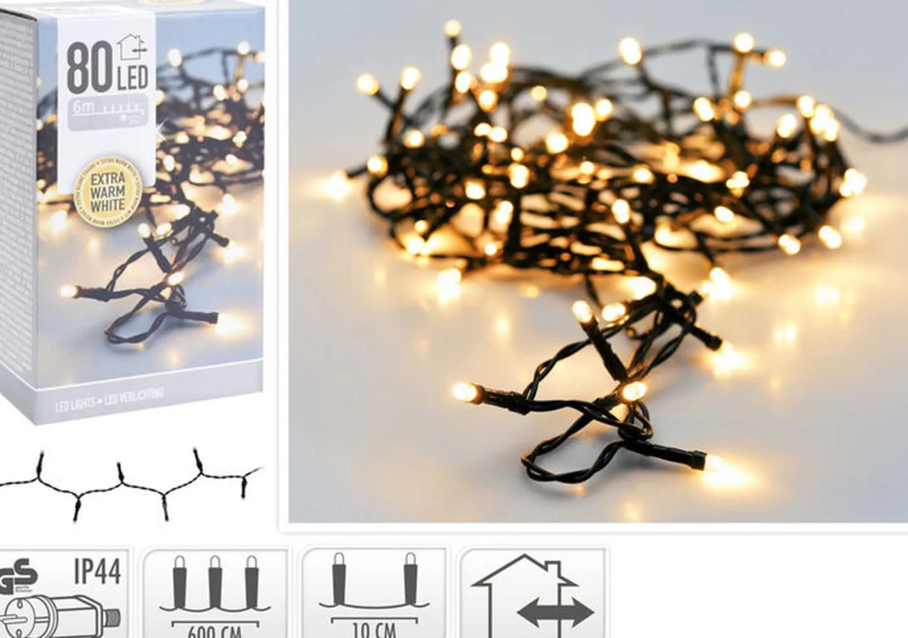 Merkloos Kerstboomverlichting^Kerstboomverlichting - 13,5 Meter - 180 Led's Binnen & Buiten
