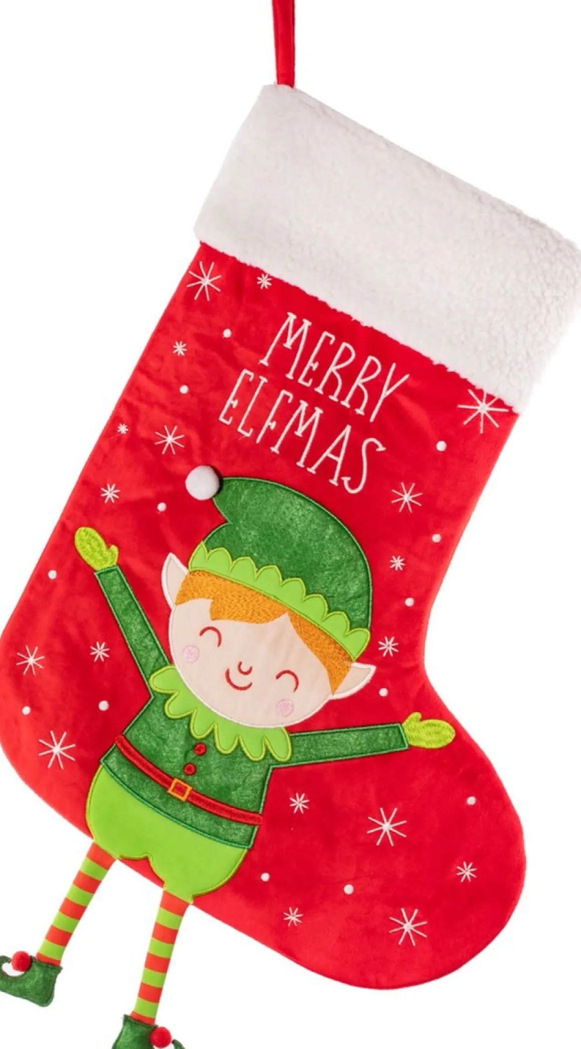 Sass u0026 Belle Kerstelf Christmas Stocking Van Sass & Belle - Decoratie Kerstsok Met Kerst Elf Met Bungelende Beentjes Store