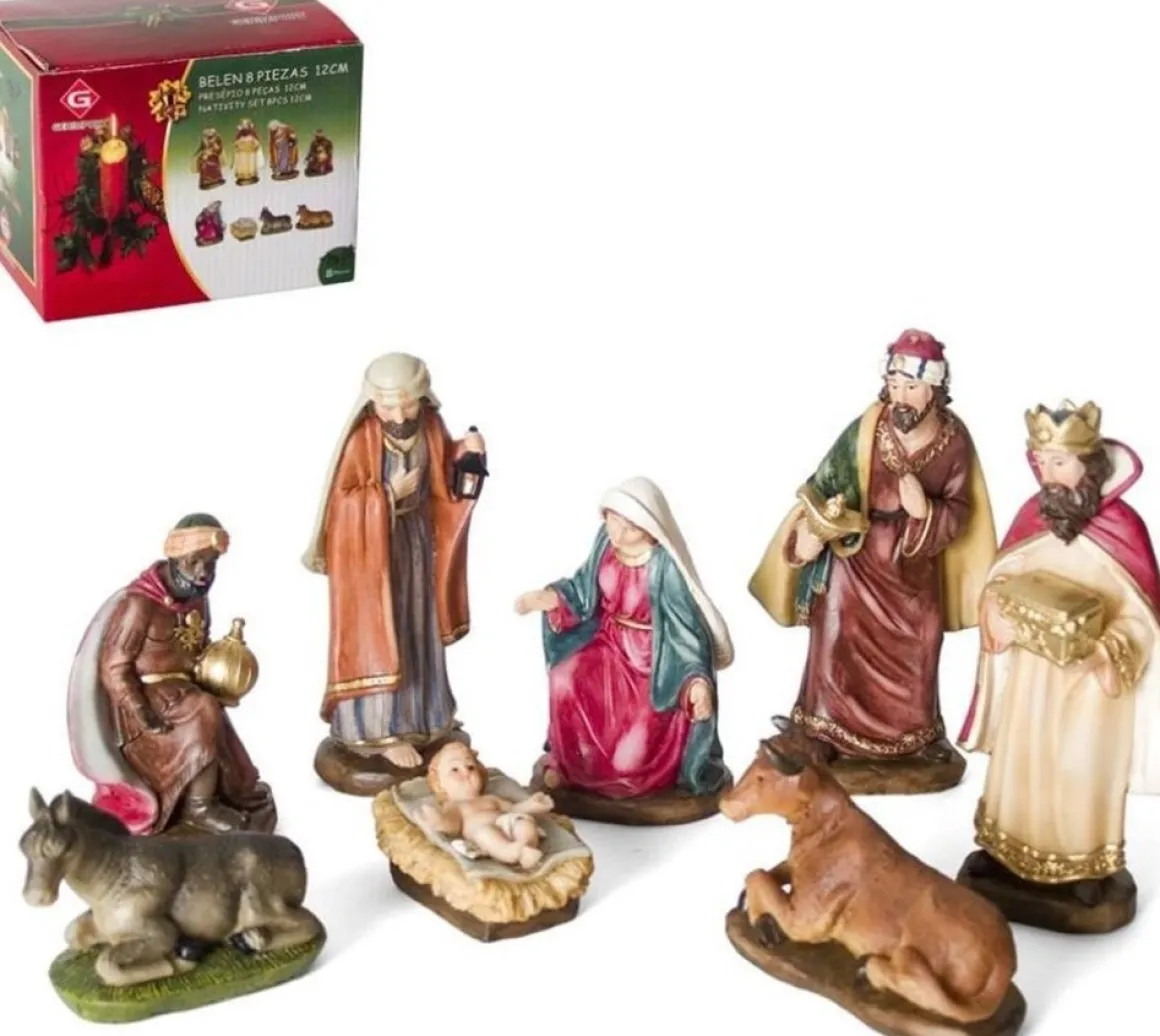 Merkloos Kerstgroep 8 Figuren Ca. 12Cm. (6528) Cheap