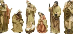 Decoris Kerstgroep Poly H30 Cm Ntrl/Goud 7St Discount