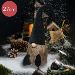 Lumineo Verlichte Kerstfiguren^Kerstkabouters Set Van 3 In Verschillende Kleuren Mutsen - 27Cm