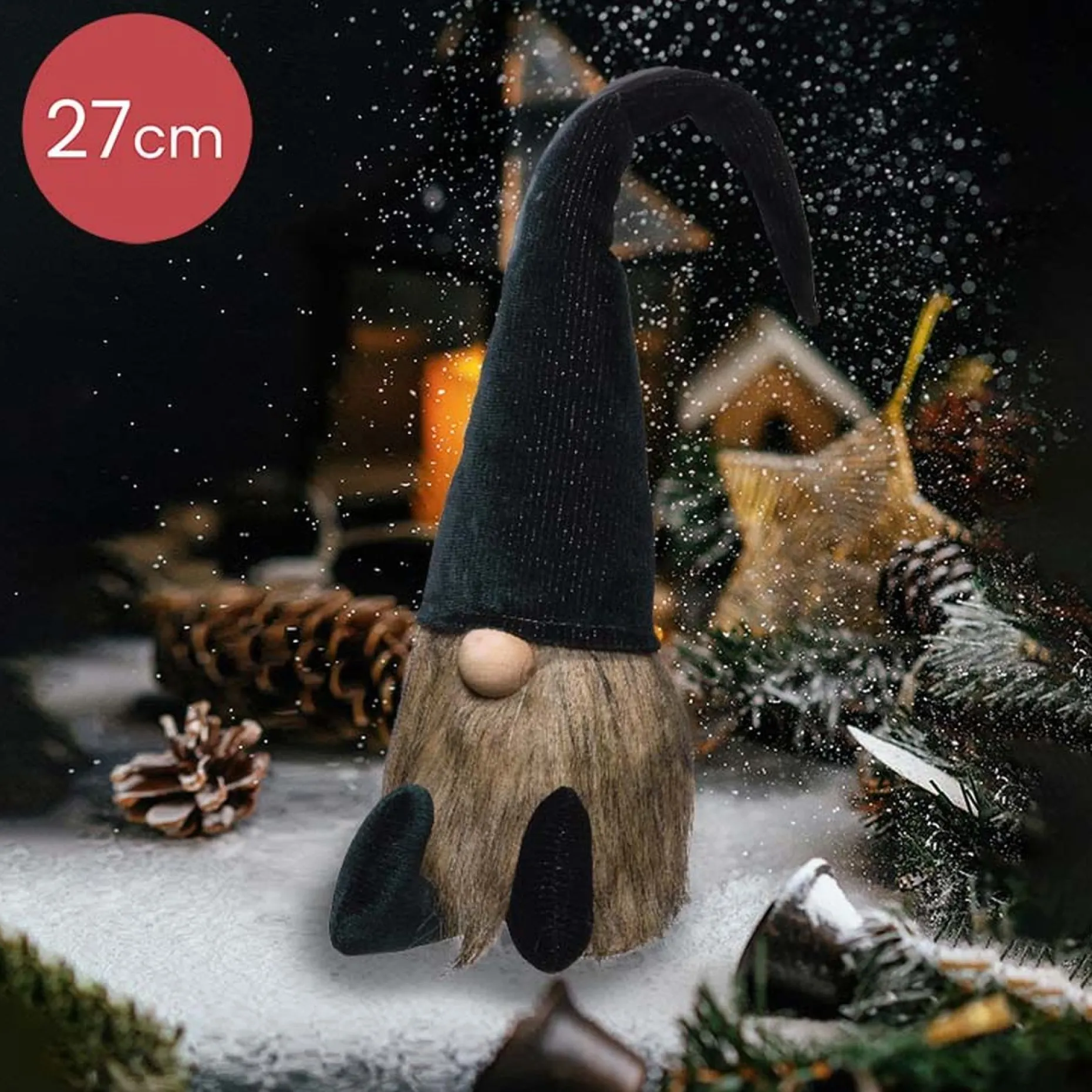 Lumineo Verlichte Kerstfiguren^Kerstkabouters Set Van 3 In Verschillende Kleuren Mutsen - 27Cm