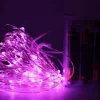ABC-Led Lichtslangen^Kerst Koperdraad Led Verlichting - Roze - 5 Meter -Incl. Batterijen