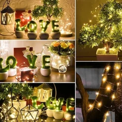 ABC-Led Lichtslangen^Kerst Koperdraad Led Verlichting - Roze - 5 Meter -Incl. Batterijen