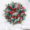 VentilatorBest Kerstkrans 45Cm - Inclusief Led Verlichting - Rode Kerstballen Met Rood En Groenlint - Kerstdecoratie - Kerstmis - Kunststof Shop