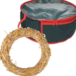 Rayher hobby materialen Kerstkrans/Decoratiekrans - Stro - D30 Cm - Incl. Opbergtas Best