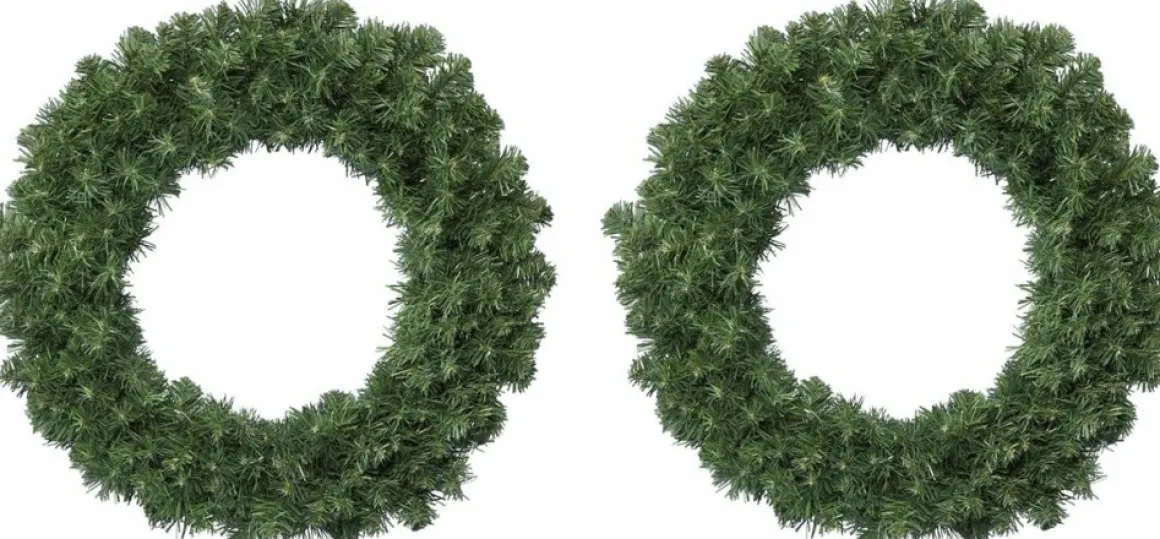 Decoris Kerstkrans/Dennenkrans Groen 35 Cm - Dennenkransen/Deurkransen Kerstversiering Store