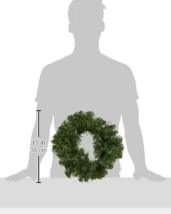 Decoris Kerstkrans/Dennenkrans Groen 35 Cm - Dennenkransen/Deurkransen Kerstversiering Store
