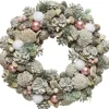 Decoris Kerstkrans/Dennenkrans White Wash Met Sneeuw En Versiering 34 Cm - Dennenkransen/Deurkransen Kerstversiering Flash Sale