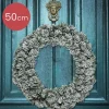 Everlands Kunstkerstbomen^Kerstkrans / Deurkrans 50Cm Met Sneeuweffect --Kerstdecoratie