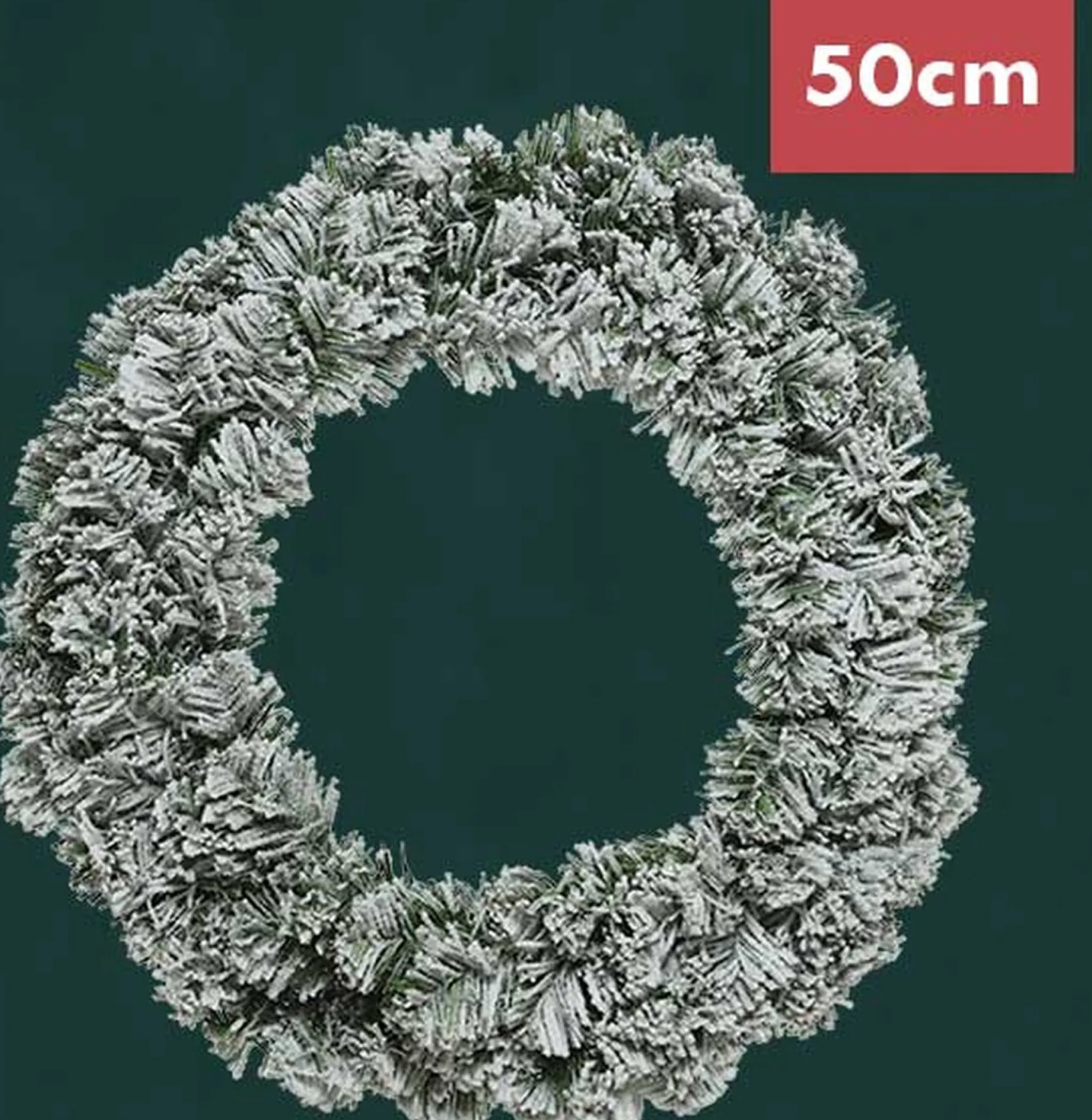Everlands Kunstkerstbomen^Kerstkrans / Deurkrans 50Cm Met Sneeuweffect --Kerstdecoratie