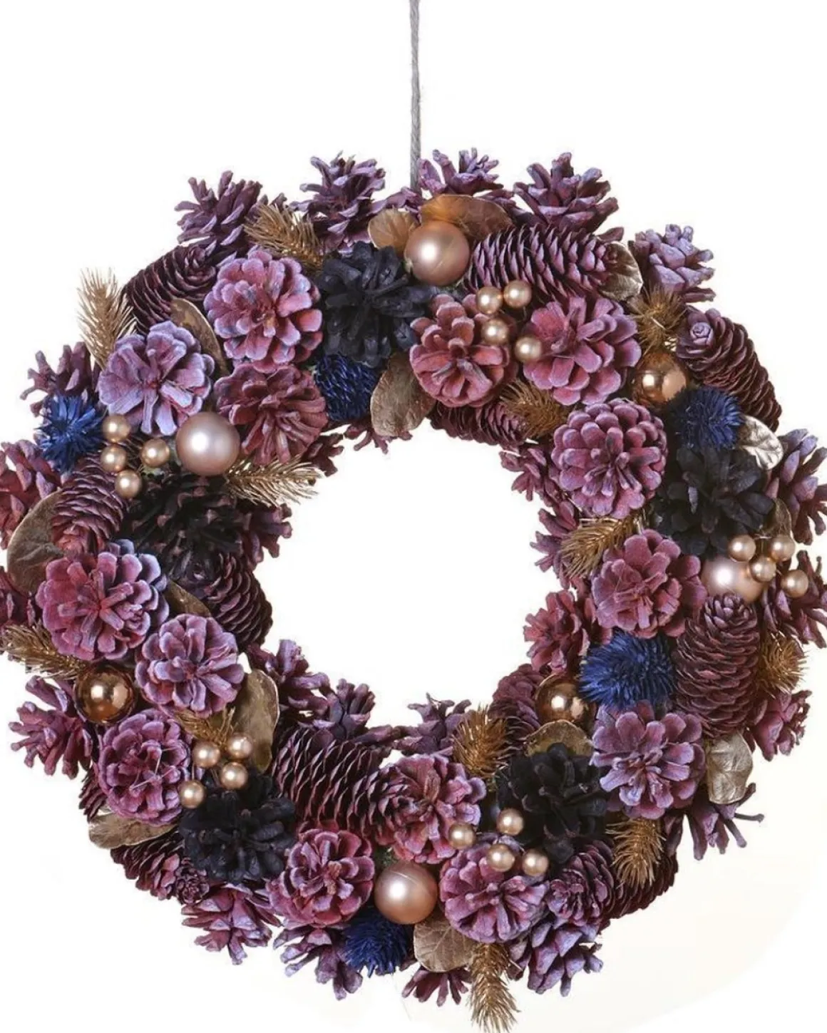 WDMT Kerstkrans - Gold Berry | O 40 Cm | Decoratieve En Goed Gevulde Kerstkans Gemaakt Van Natuurlijke Materialen | Samengesteld Met Rode En Gouden Details | Goud Clearance
