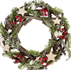 Fééric Lights and Christmas® Kerstkrans Hout - Incl. Versiering - 30 Cm Store