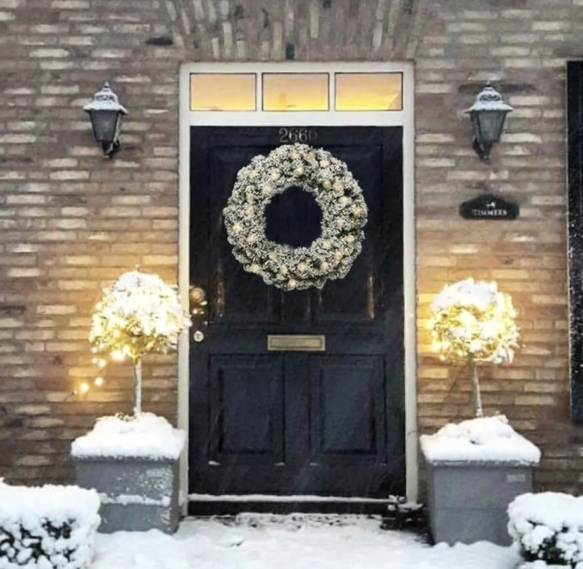 Lumineo Kerstkrans Imperial Met Sneeuw 60Cm En 50Led Lampjes Online