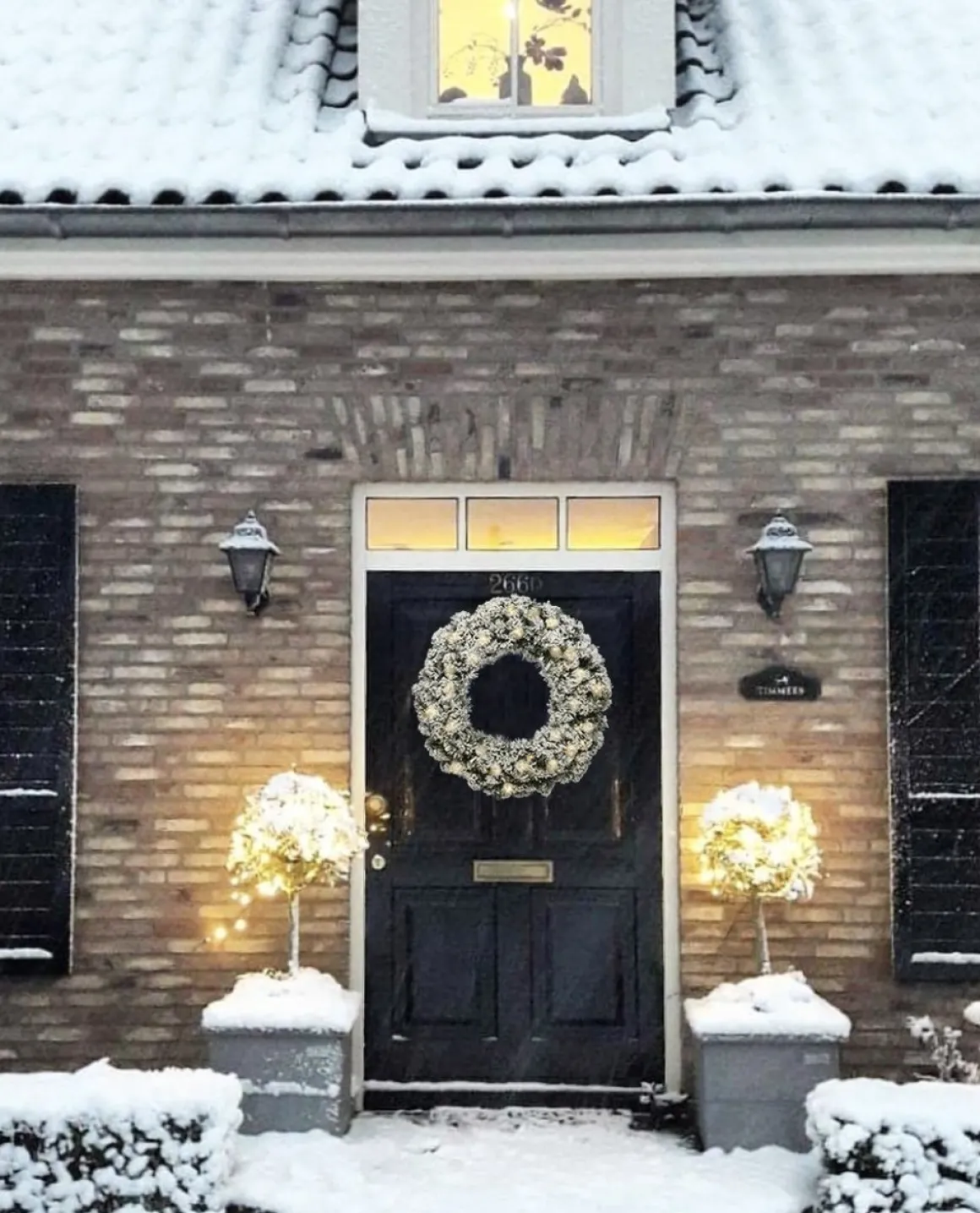 Lumineo Kerstkrans Imperial Met Sneeuw 60Cm En 50Led Lampjes Online