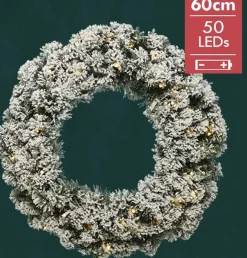 Lumineo Kerstkrans Imperial Met Sneeuw 60Cm En 50Led Lampjes Online