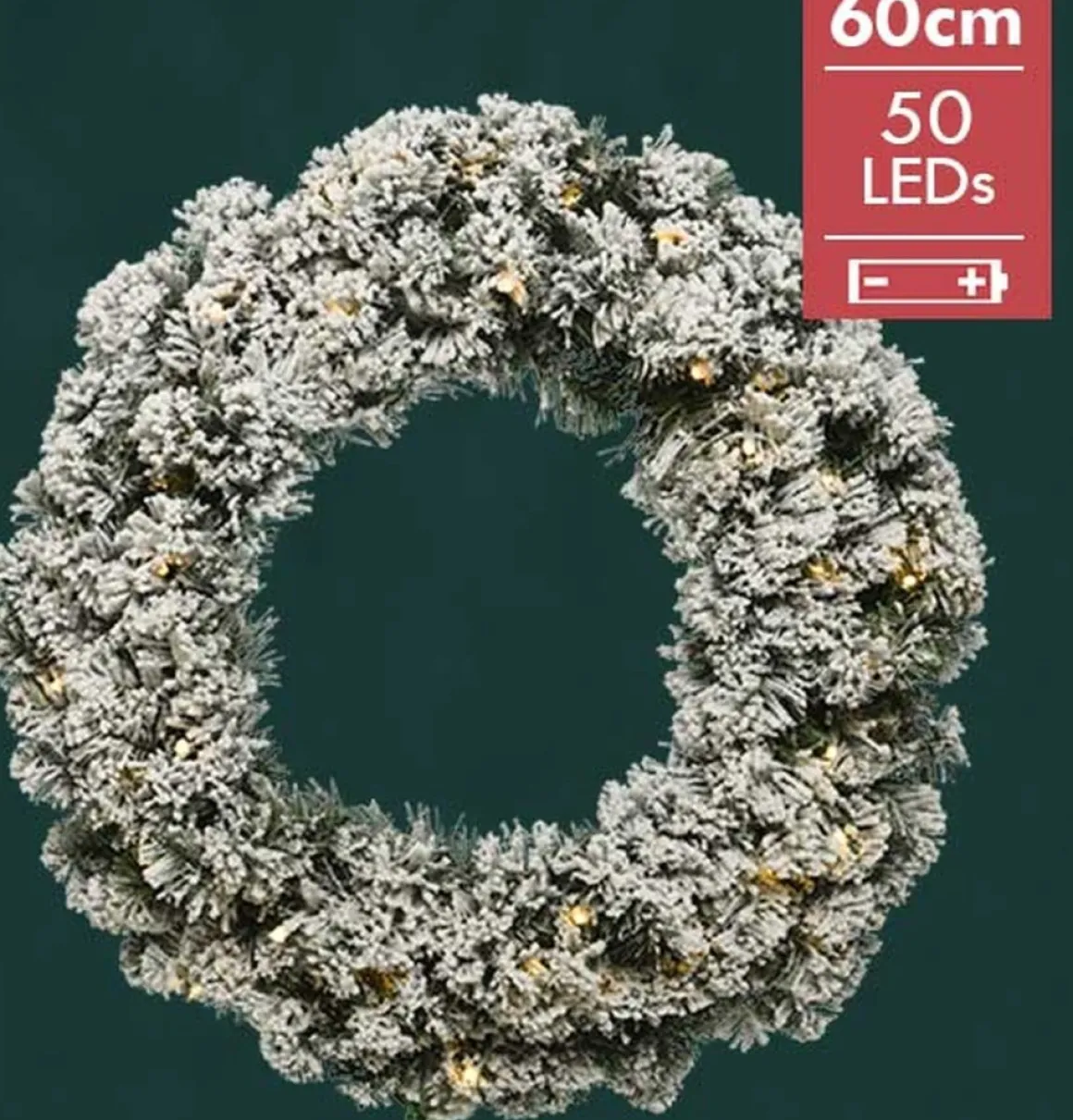 Lumineo Kerstkrans Imperial Met Sneeuw 60Cm En 50Led Lampjes Online