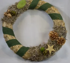 * Kerstkrans, Krans, 100% Natuurlijke Materialen, O , Groen/Bruin 40 Cm Best Sale