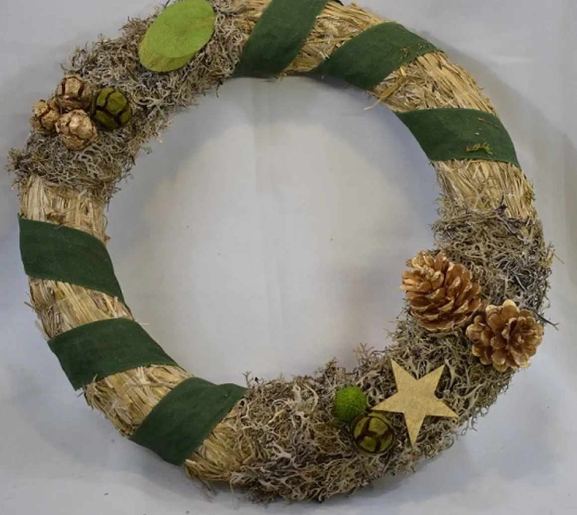 * Kerstkrans, Krans, 100% Natuurlijke Materialen, O , Groen/Bruin 40 Cm Best Sale