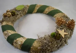 * Kerstkrans, Krans, 100% Natuurlijke Materialen, O , Groen/Bruin 40 Cm Best Sale