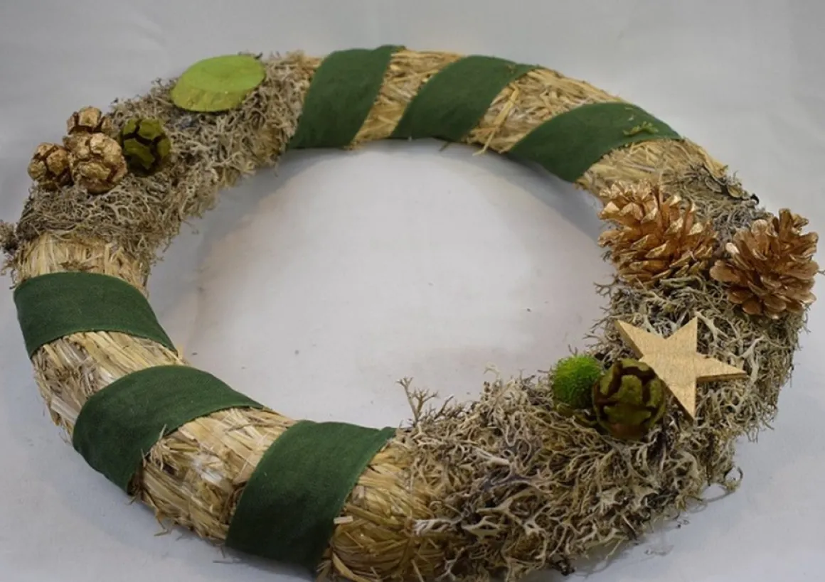 * Kerstkrans, Krans, 100% Natuurlijke Materialen, O , Groen/Bruin 40 Cm Best Sale