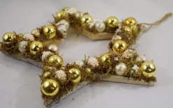 * Kerstkrans, Krans, Ster, Goud/Wit, 26 X 26 Cm Outlet