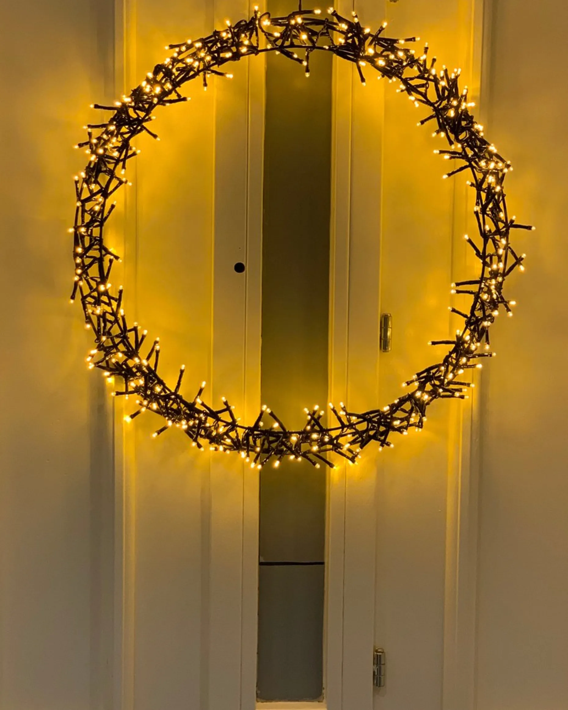 Generic Verlichte Kerstfiguren^Kerstkrans - 300 Led - O39 Cm - Warmwit - M - Kersthanger - Lichtkrans - Kerstdecoratie - Kerstversiering - Kerst