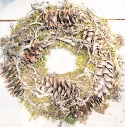 LA COURONNE Kerst - Krans Met Mos / Dennenappels / Bonsai - 38Cm Best Sale