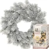 Decoris Kerstkrans - Met Sneeuw - D35 Cm - Incl. Verlichting Warm Wit Fashion