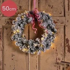 Lumineo Kerstkrans Met Sneeuw - 40 Led Lampjes - O 50Cm Shop