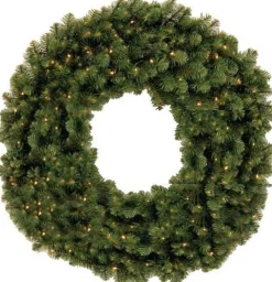 KJ Kunstkerstbomen Kerstkrans Met Warme Led Verlichting - Op Batterijen – O 90 Cm Shop