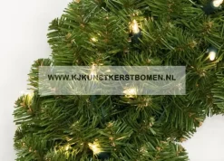 KJ Kunstkerstbomen Kerstkrans Met Warme Led Verlichting - Op Batterijen – O 90 Cm Shop
