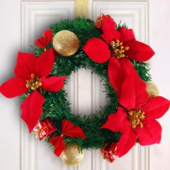 * Kerstkrans O22 - Bloem - Rood Online