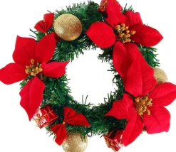 * Kerstkrans O22 - Bloem - Rood Online