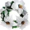 * Kerstkrans O22, Bloem, Wit Clearance