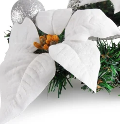 * Kerstkrans O22, Bloem, Wit Clearance