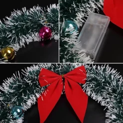* Kerstkrans O32 Met Led Verlichting, Rood Kleurige Strik Clearance