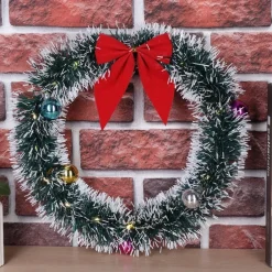 * Kerstkrans O32 Met Led Verlichting, Rood Kleurige Strik Clearance