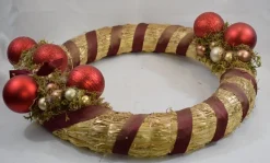 ZoeZo Design Kerstkrans - Rood - Stro - Kunststof - O 40 Cm 40.5 Cm Online