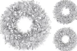 * Kerstkrans Van Lametta 50 Cm - Deurkrans Zilver - Kerstversiering Buiten - Kerstdecoratie Hot
