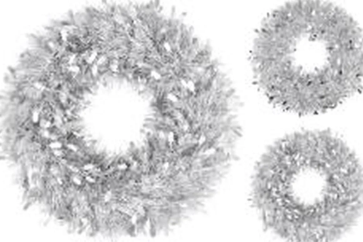 * Kerstkrans Van Lametta 50 Cm - Deurkrans Zilver - Kerstversiering Buiten - Kerstdecoratie Hot