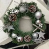 Villa Volance Kerstkrans - Wanddecoratie/Accessoires - Wanddecoratie - Dennenappel/Zilver - O30Cm Sale