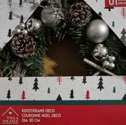 Villa Volance Kerstkrans - Wanddecoratie/Accessoires - Wanddecoratie - Dennenappel/Zilver - O30Cm Sale
