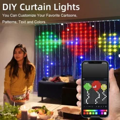 * Lichtgordijnen^Kerst Led Gordijn - Rgb Belichting - Led Verlichting - Patronen Instellen - 400 Leds