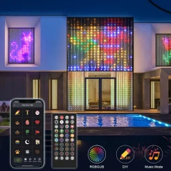 * Lichtgordijnen^Kerst Led Gordijn - Rgb Belichting - Led Verlichting - Patronen Instellen - 400 Leds