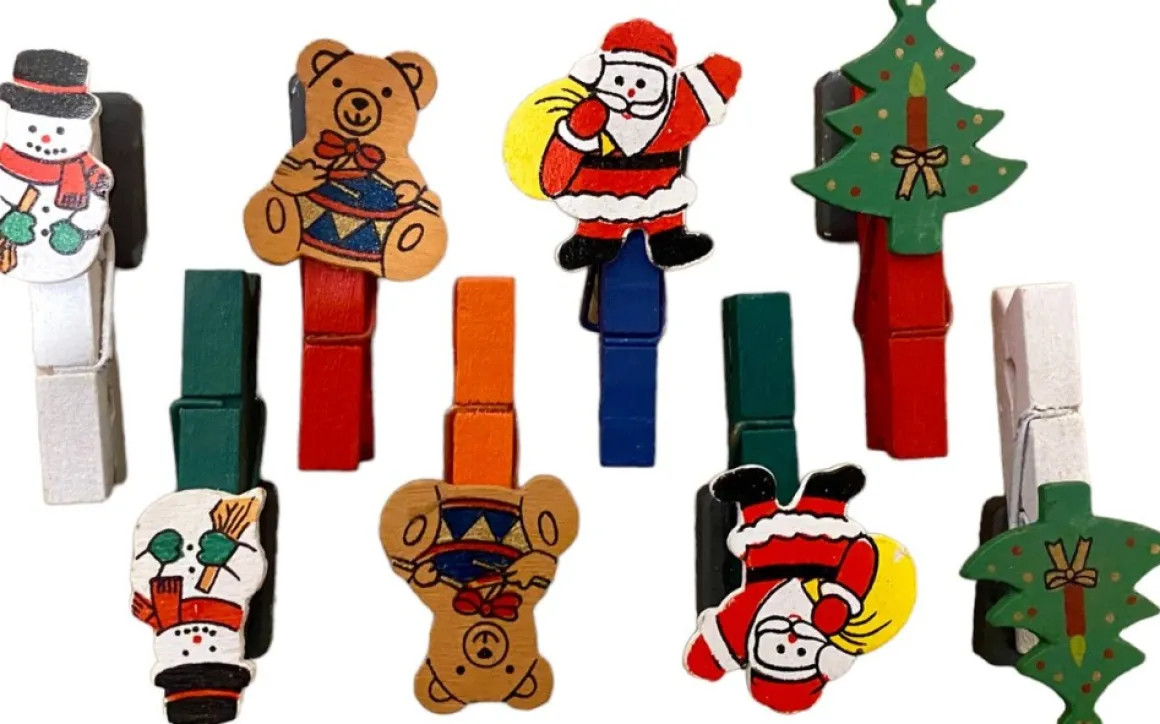gelukisgoedkoop Kerst Magneet Knijpers 8 Stuks, Kerstman, Sneeuwpop, Beertje, Kerstboom Flash Sale