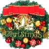 Selwo Kerstmis, 30Cm Kerstkrans Delicate Kerstdecoratiekrans, Kerstkrans Voor Deur Met Bal, Strik En Bellen, Kerstkrans Voordeur, Dennenkrans Voor Deurraamornament Discount